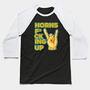 Horns f*cking up hand rock and roll vintage art Baseball T-Shirt